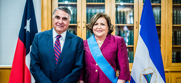 Subsecretario Riveros despide a Embajadora de Nicaragua en Chile, María Luisa Robleto