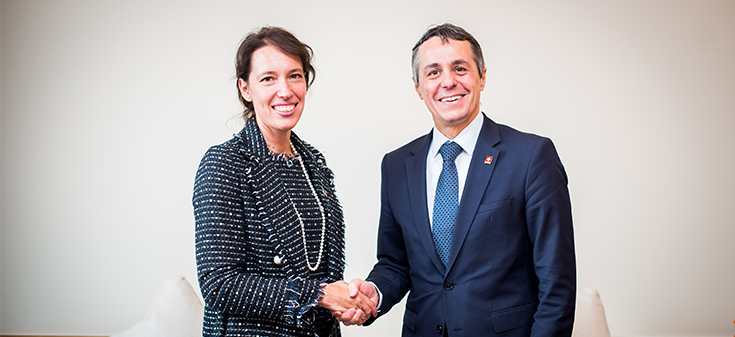 Ministra (s) de RR.EE., Carolina Valdivia, se reúne con el Jefe del Departamento Federal de Asuntos Exteriores de Suiza