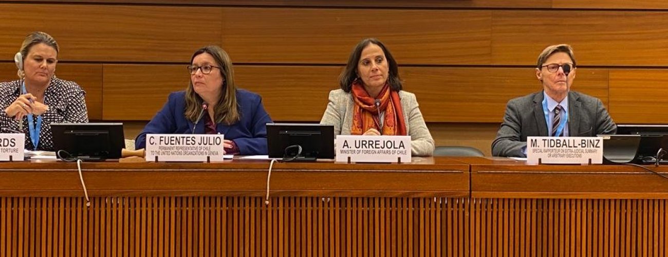 Canciller Antonia Urrejola lidera conversatorio sobre mecanismos de Naciones Unidas para la prevención de tortura, desaparición forzada y ejecuciones extrajudiciales