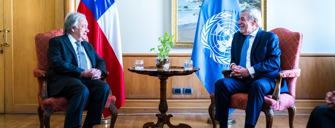 Canciller se reúne con Secretario General de Naciones Unidas, quien está en Chile para visitar la Antártica