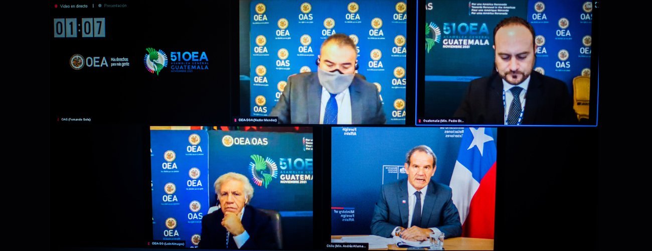 Canciller Allamand recalca ante la OEA la importancia del multilateralismo como respuesta a los fenómenos globales