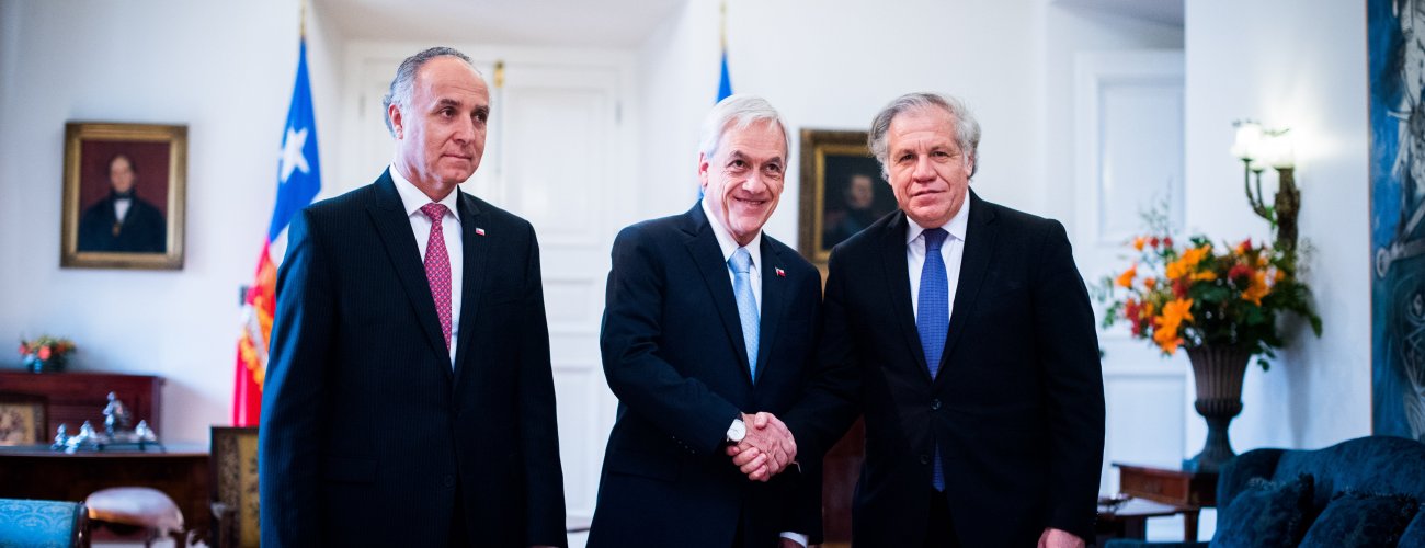 Canciller Ribera asiste a audiencia de Presidente Piñera con Secretario General de la OEA
