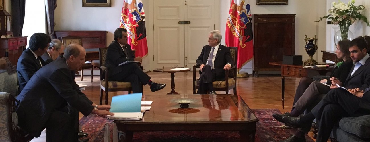 Ministra de RREE (s), Carolina Valdivia, acompaña a Presidente Sebastián Piñera en reunión con Presidente de Polinesia Francesa, Édouard Fritch