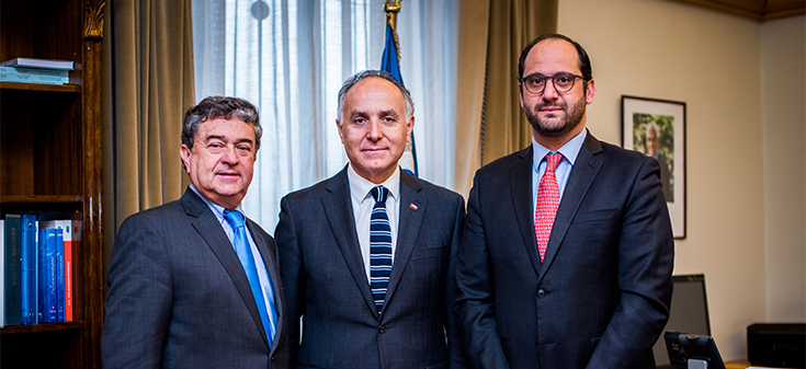Canciller Ribera recibe a parlamentarios Coloma y Kort