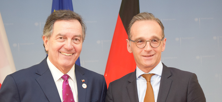 Canciller Ampuero se reúne con Ministro de Asuntos Exteriores de Alemania