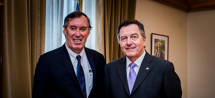 Canciller Ampuero en reunión con Alejandro García Huidobro
