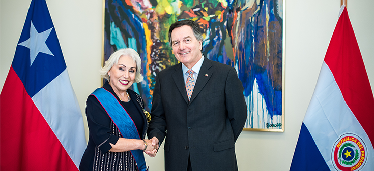 Canciller Ampuero despide a Embajadora de Paraguay en Chile
