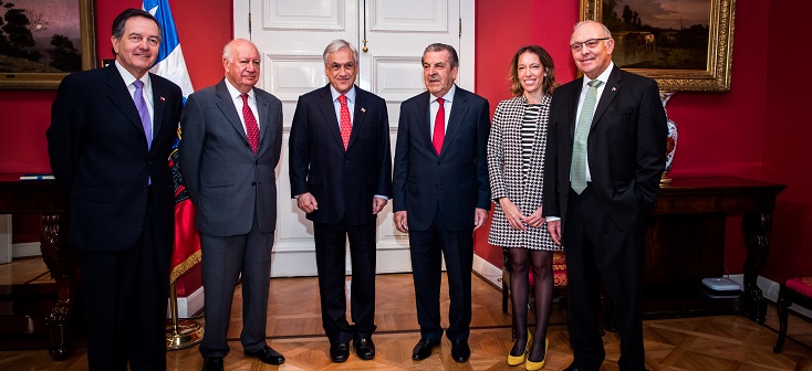 Canciller Ampuero acompaña a Presidente Piñera en reunión con exmandatarios Frei y Lagos