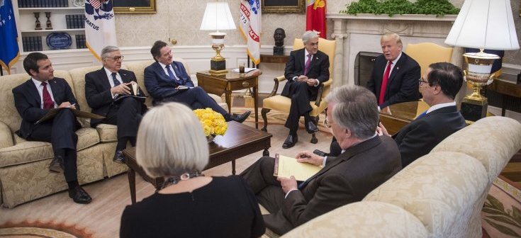 Canciller Ampuero acompaña a Presidente Piñera en reunión con Mandatario estadounidense, Donald Trump