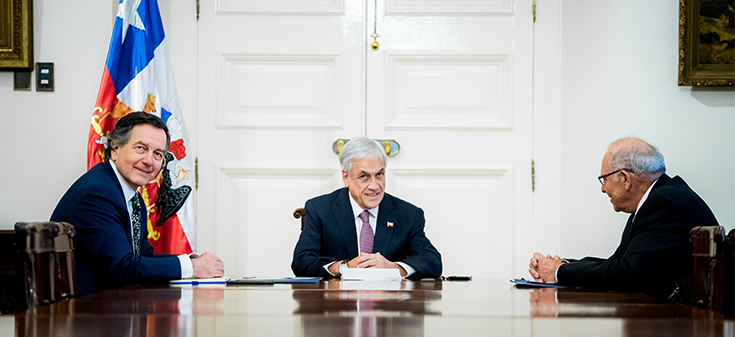 Canciller Ampuero y Agente Grossman se reúnen con el Presidente Piñera ante próximo fallo de la Corte Internacional de Justicia