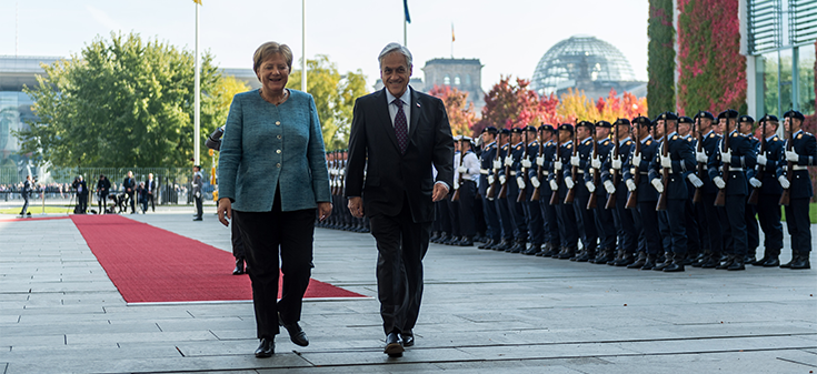 Chile y Alemania se comprometen a fortalecer lazos durante reunión entre Presidente Piñera y Canciller Merkel