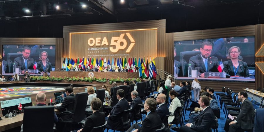 Ante la OEA, canciller llama a países a actuar unidos contra el crimen organizado y promueve candidatura de Chile para ser sede del Tratado de Alta Mar